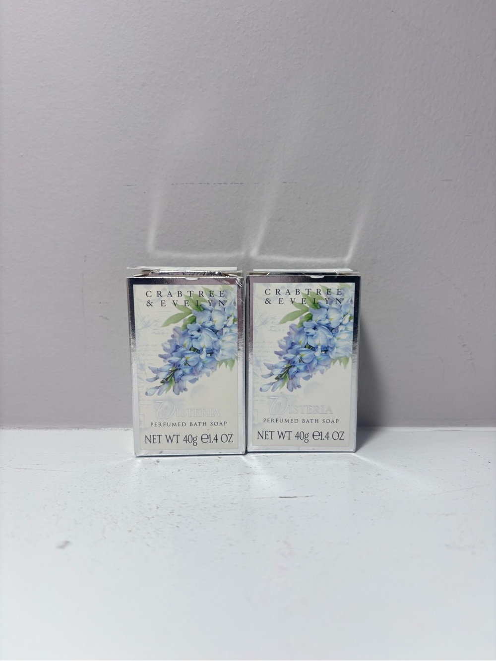 Crabtree & Evelyn Wisteria Perfumed Bath Soap 2 Pack Set 1.4 Oz
